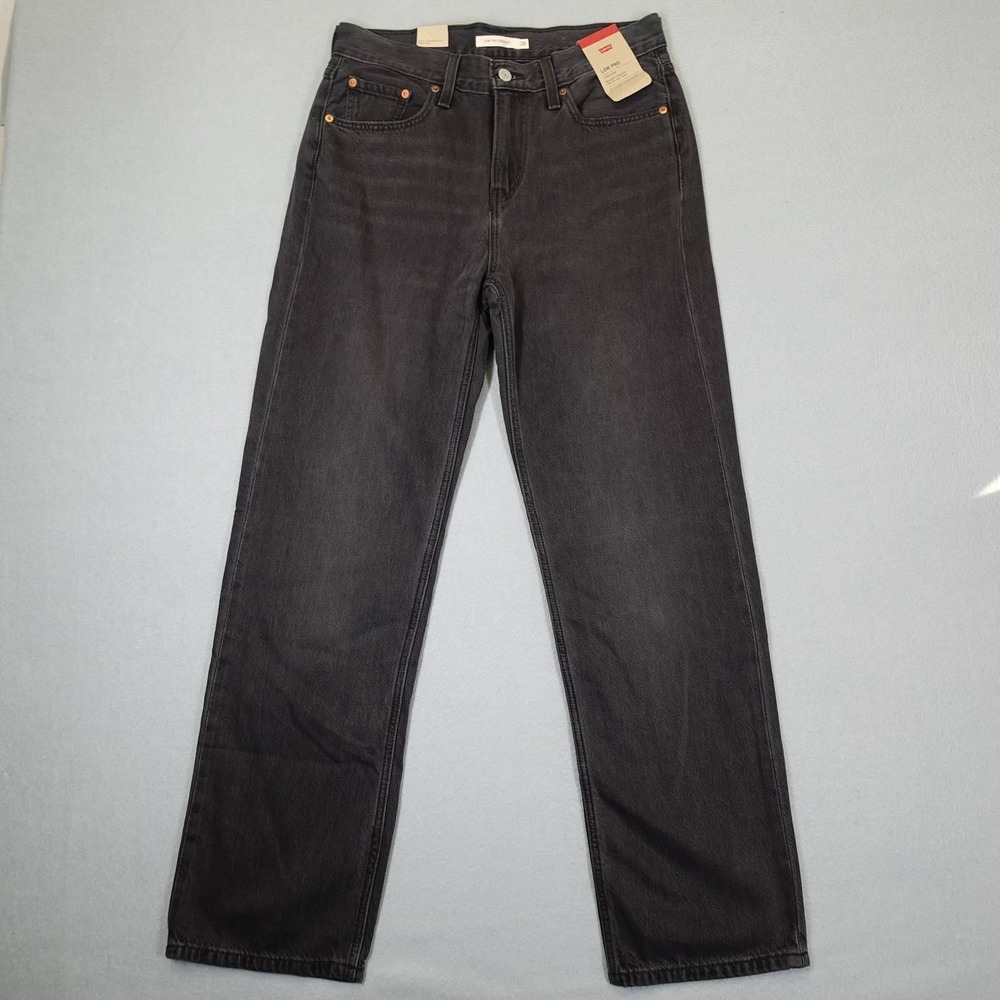 Levi's Jeans Women 28 Black Low Pro Straight Leg High Rise Denim Casual NWT